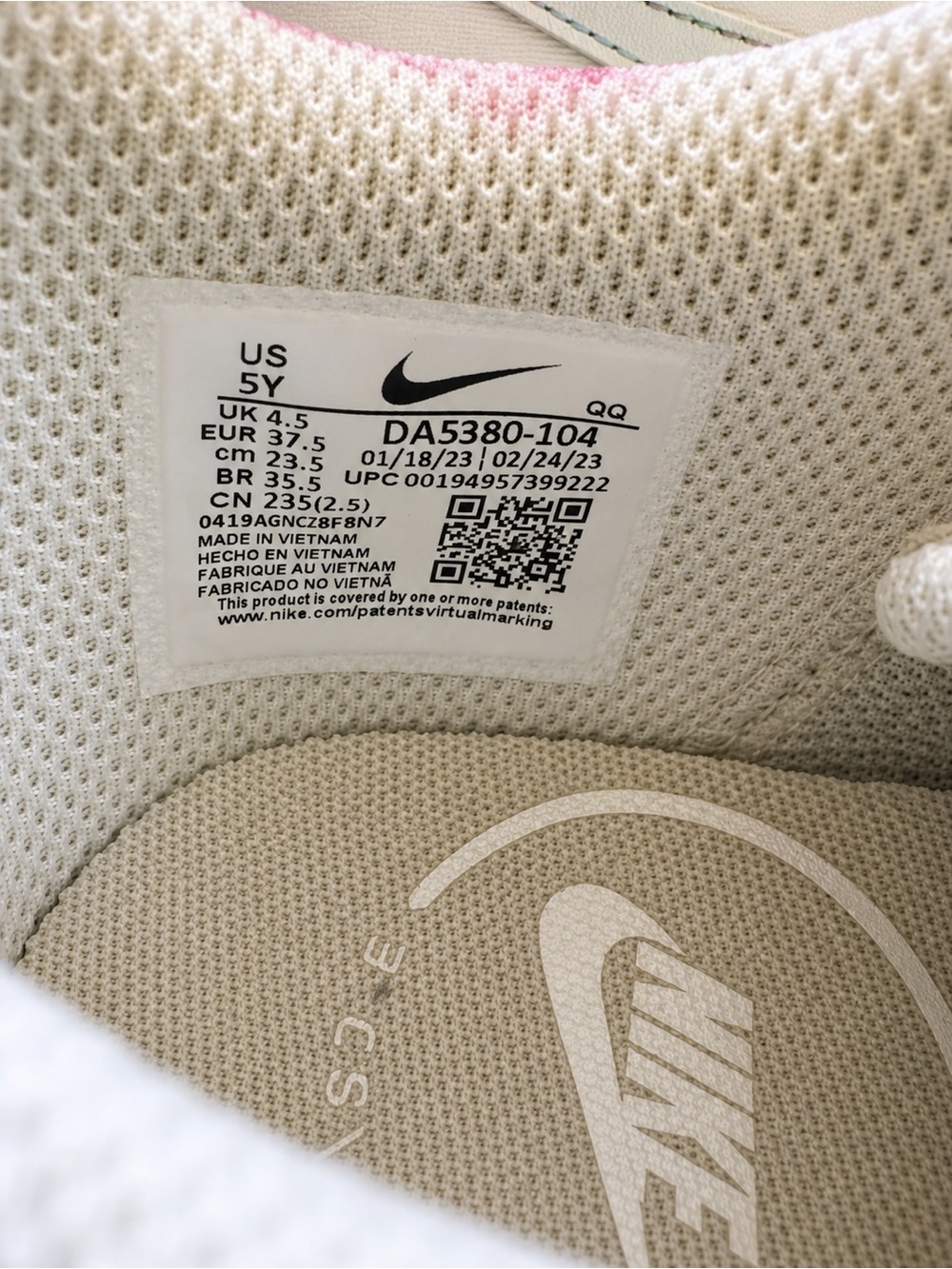 Nike Court Legacy Next Nature Pastel Watercolor Sneakers Youth 5 / Women’s 6.5 - Picture 4 of 4